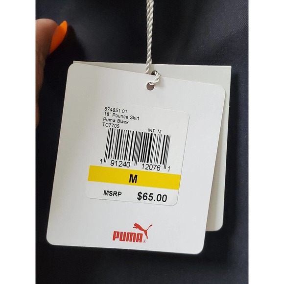 Puma Pounce Solid Black Polyester Comfort Waist A-Line Active Wear Skort Size M - Picture 8 of 12